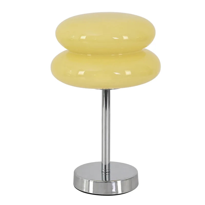 Egg Tart Glass Lamp with LED Tricolored Bulb