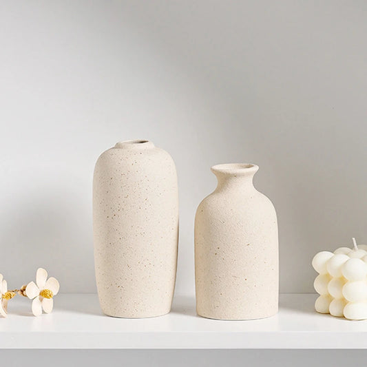 Nordic White Ceramic Vase for Modern Home Decor