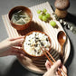 Japanese Jujube Wood Soup and Salad Bowls