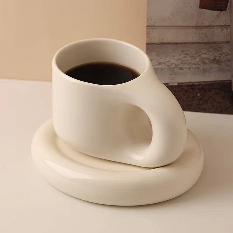 Nordic Mug with Fat Handle - Ceramic Cup Set