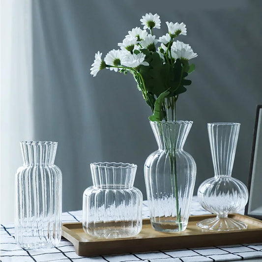 Nordic Glass Flower Vase Hydroponic Home Table Decorations