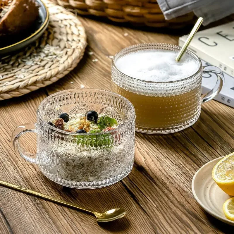 Glass Breakfast Cup with Bamboo Lid and Spoon