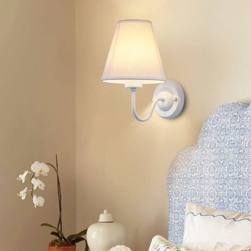 Nordic Fabric Wall Lamp - Modern LED Bedside Light