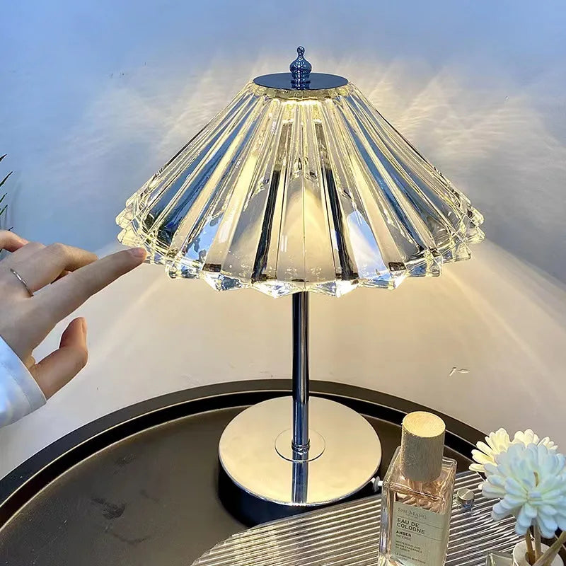 Dimmable USB LED Crystal Table Lamp for Bedroom