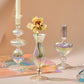 Iridescent Nordic Vase and Candle Holder Set