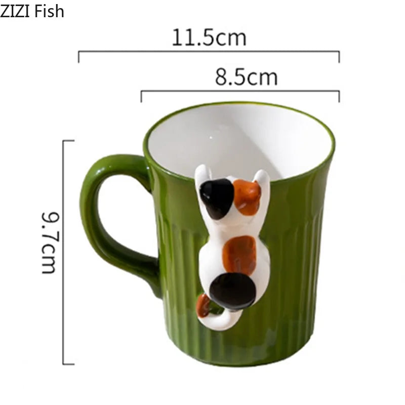 Cute Cat Ceramic Mug for Office and Home