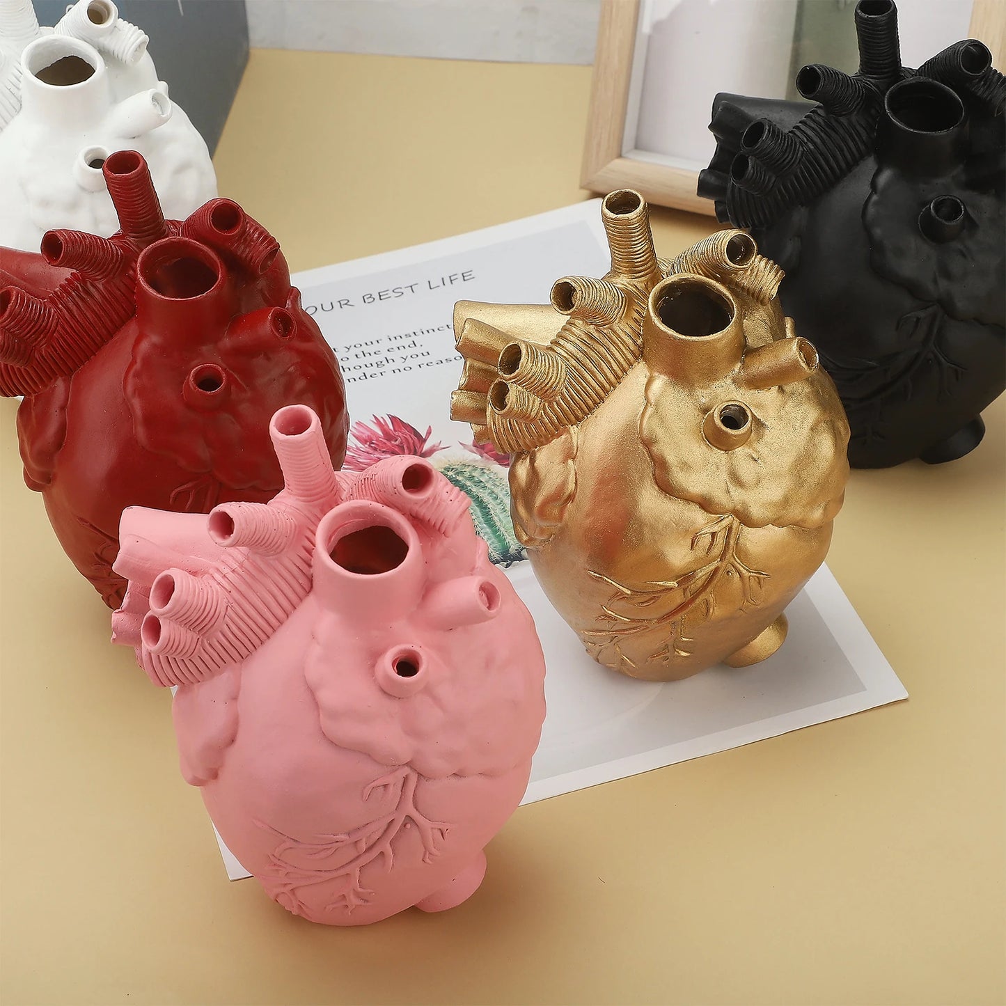 Anatomical Heart Shaped Flower Vase Decor