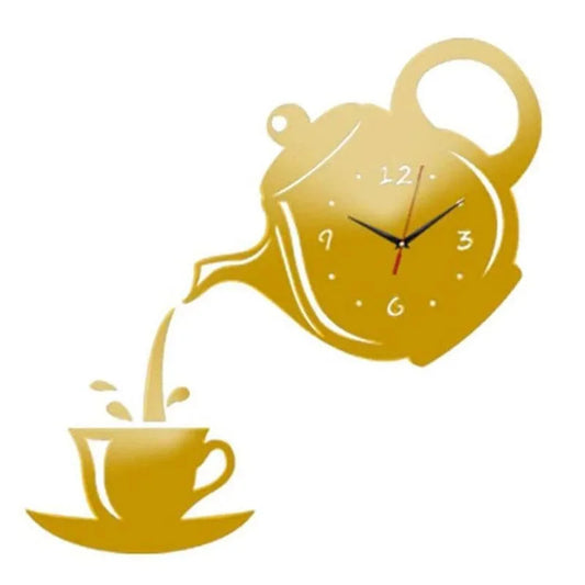 Coffee Cup Shaped 3D Acrylic Wall Clock for Kitchen