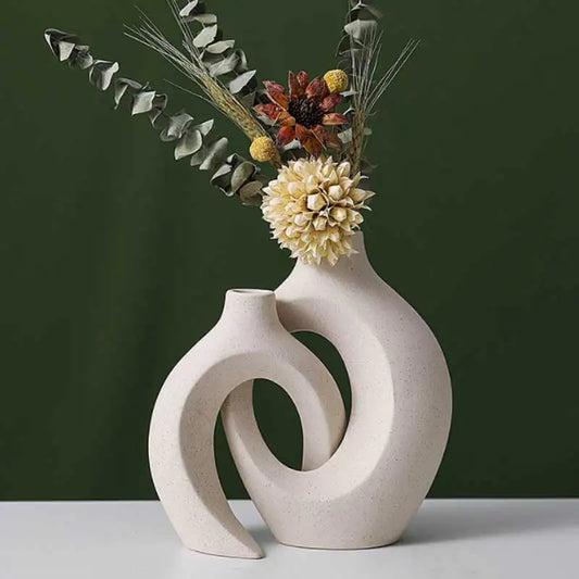 Simple European Ceramic Vase Set for Living Room Decor