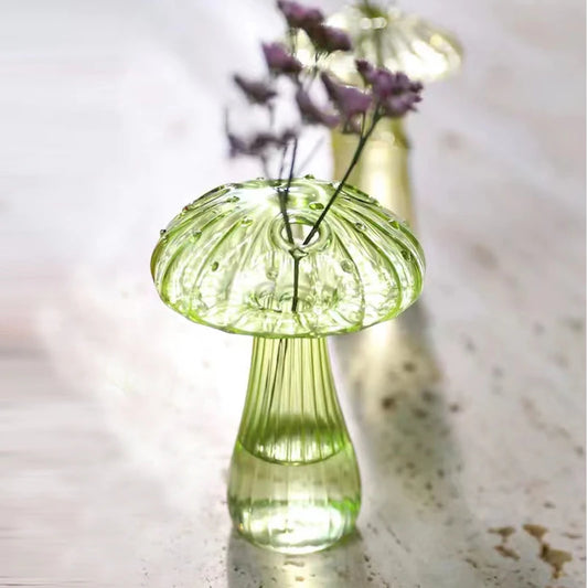 Transparent Mushroom Vase for Hydroponic and Home Decoration