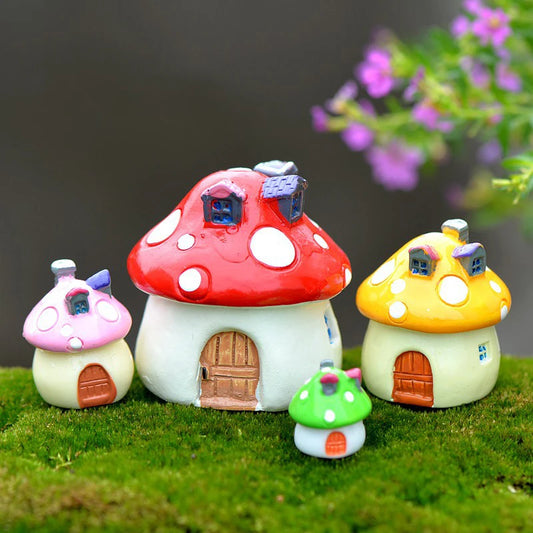 Mushroom House Resin Fairy Garden Decor for Terrariums