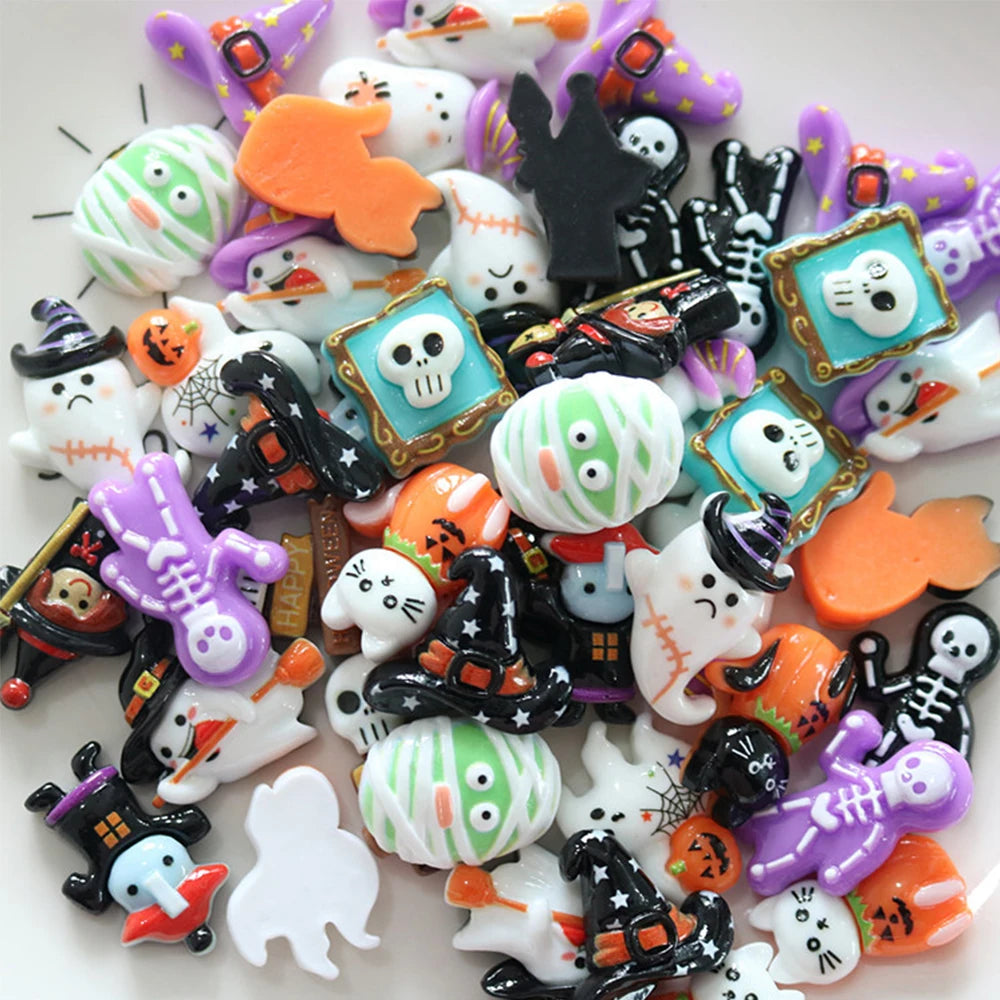 10PCS Shiny Resin Halloween Cabochons