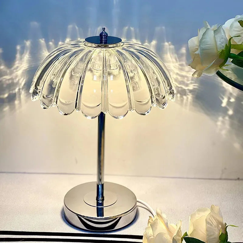 Dimmable USB LED Crystal Table Lamp for Bedroom