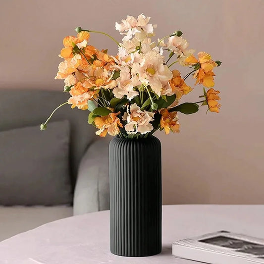 Striped Plastic Vase for Creative Floral Displays