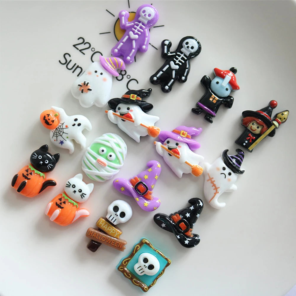 10PCS Shiny Resin Halloween Cabochons