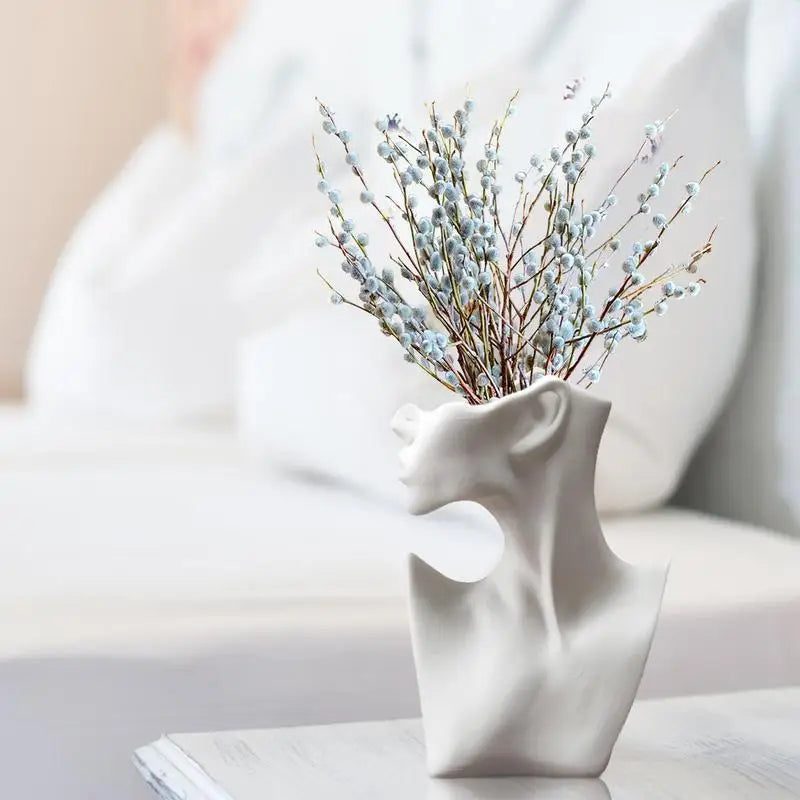 Creative Ceramic Face Vase for Modern Home Decor