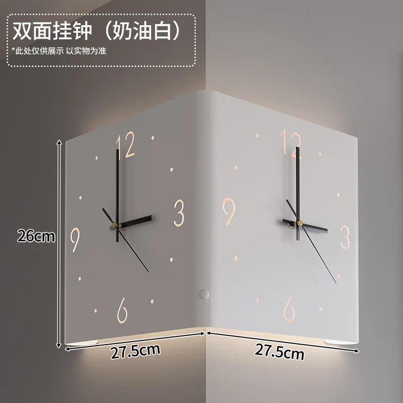 Curved Double-Sided Wall Clock for Modern Home Decor