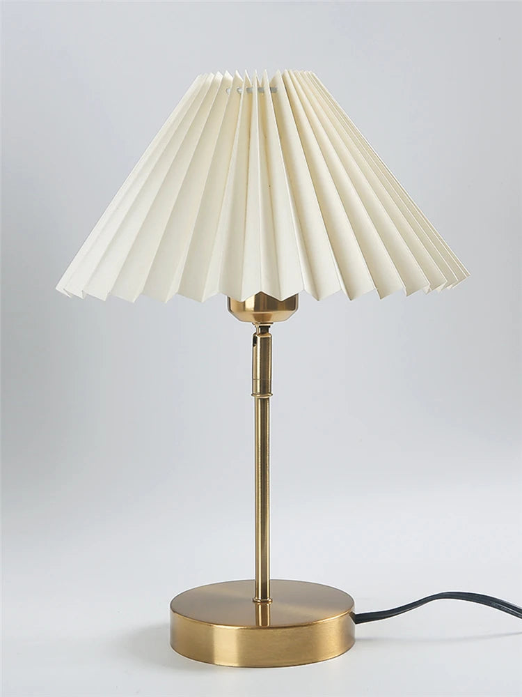 Adjustable Retro Reading Lamp - Pleated Paper Cover