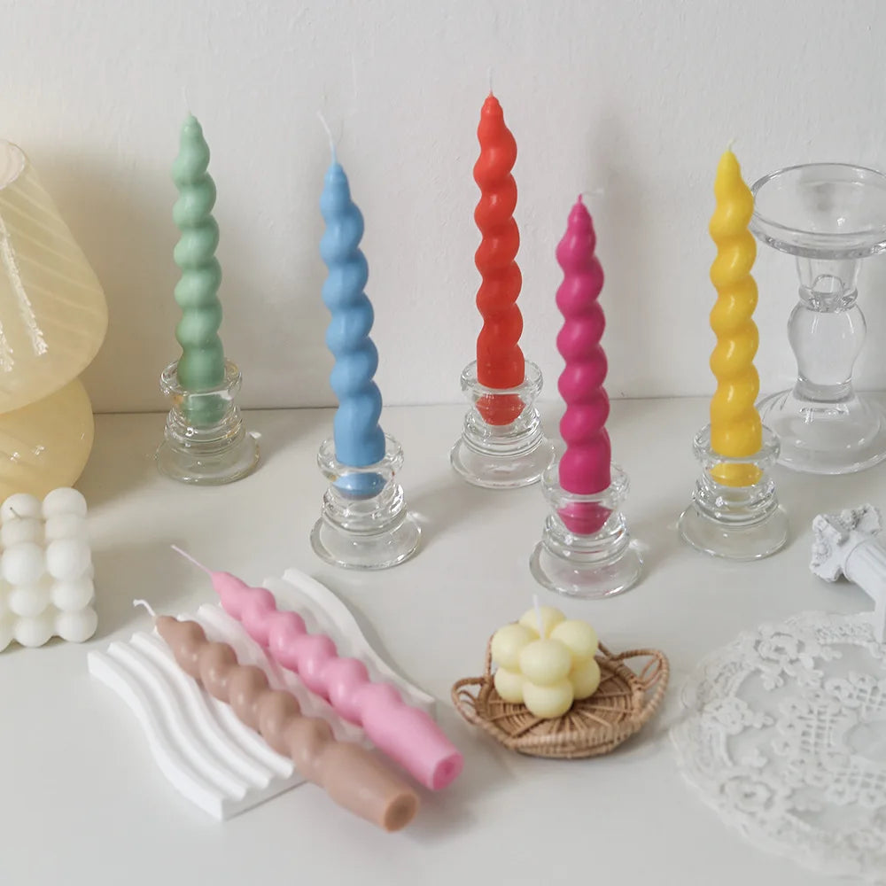 18CM Long Spiral Scented Pillar Candle