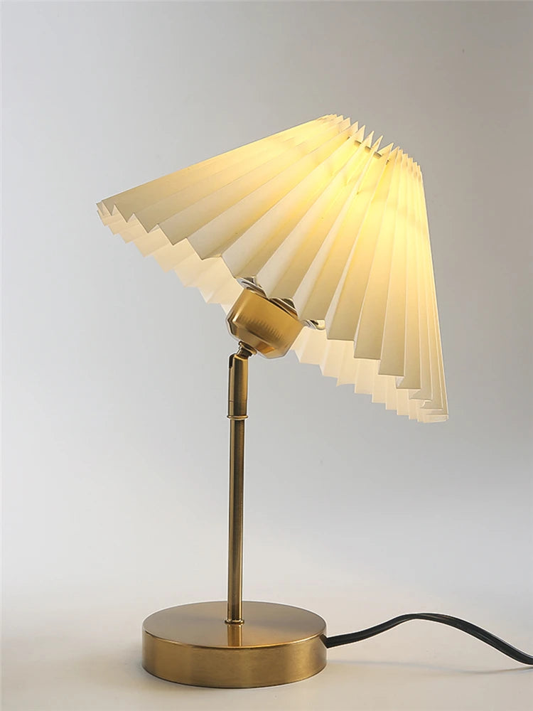 Adjustable Retro Reading Lamp - Pleated Paper Cover