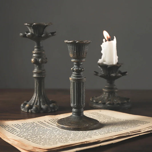 Antique Resin Candle Holder for Home Decor