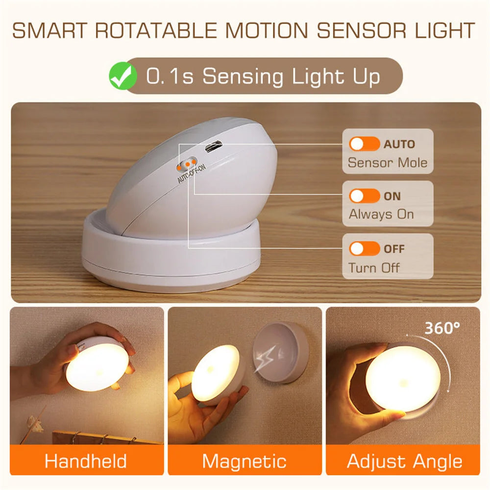 360-Degree PIR Motion Sensor LED Night Light