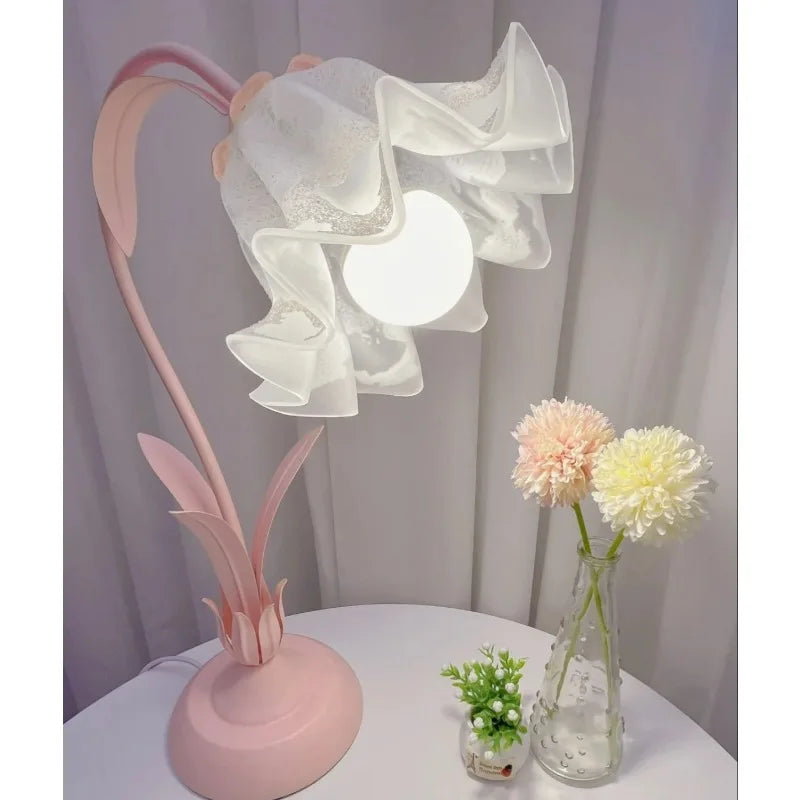 Italian Design Orchid Glass Table Lamp for Decor