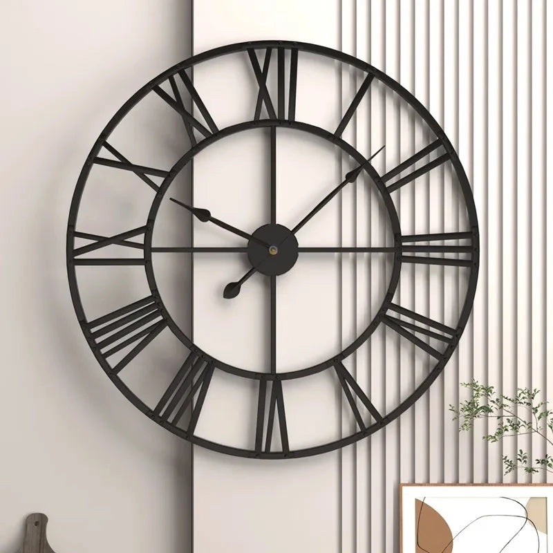 Large 3D Wall Clock with Roman Numerals