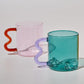 Colorful Waved Ear Glass Mug for Hot Drinks