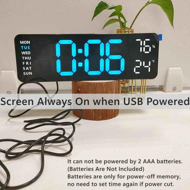 Large USB Powered Digital Wall Clock