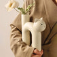 Cute Cat Vase for Flower Arrangement Home Decor