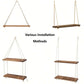 Wooden Swing Hanging Shelf with Hemp Rope