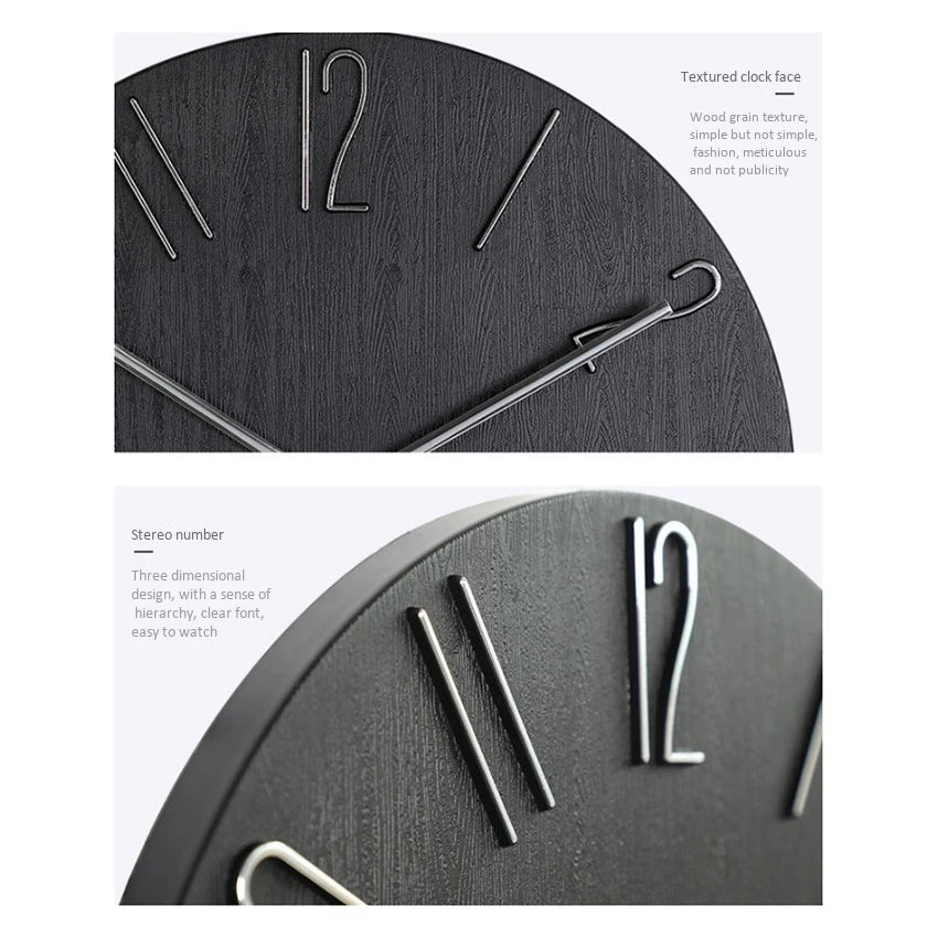 Fashionable Simple Black Wall Clock