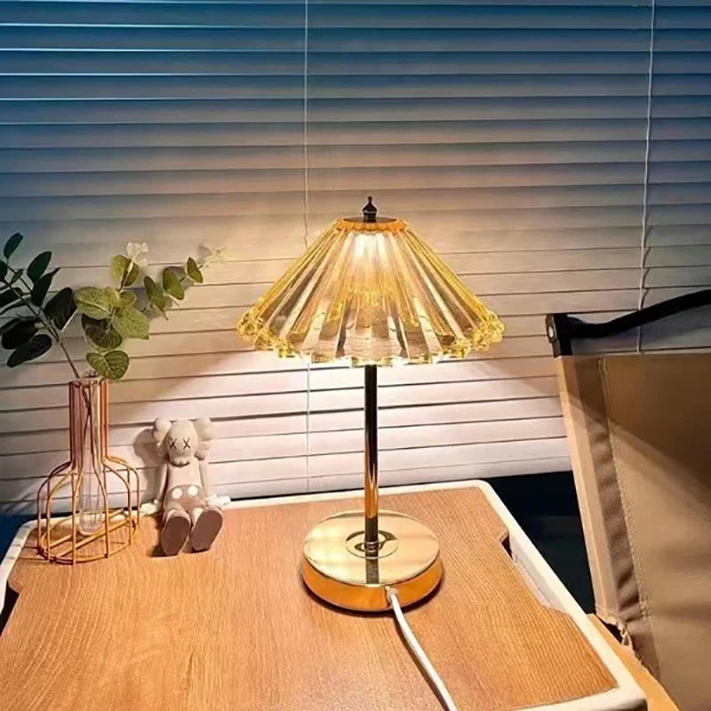 Dimmable USB LED Crystal Table Lamp for Bedroom