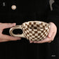 200ml Retro Niche Checkerboard Coffee Mug