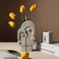 Nordic Ceramic Face Vase - Artistic Home Decor