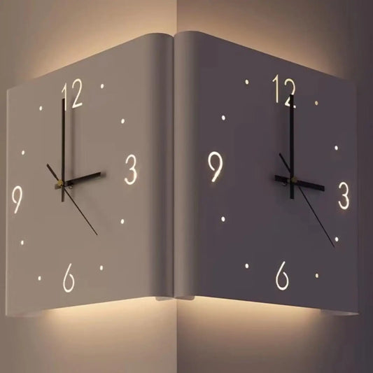 Curved Double-Sided Wall Clock for Modern Home Decor