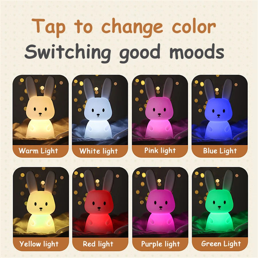 Rabbit Cartoon Silicone Night Light