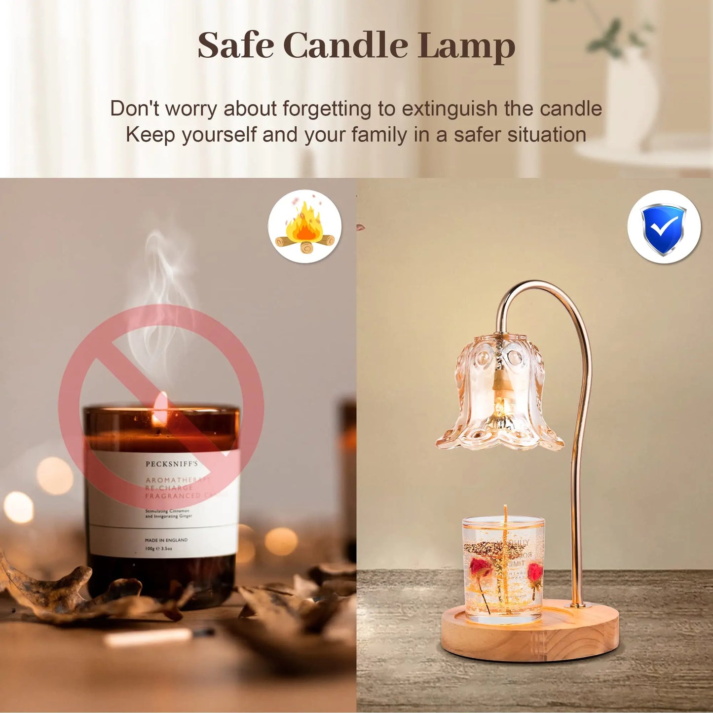 Glass Aromatherapy Melting Wax Table Lamp