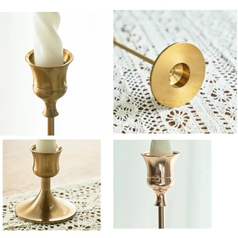 Elegant Brass Gold Candlestick Set for Weddings