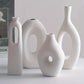 White Ceramic Vases Set of 4 for Wedding Decor