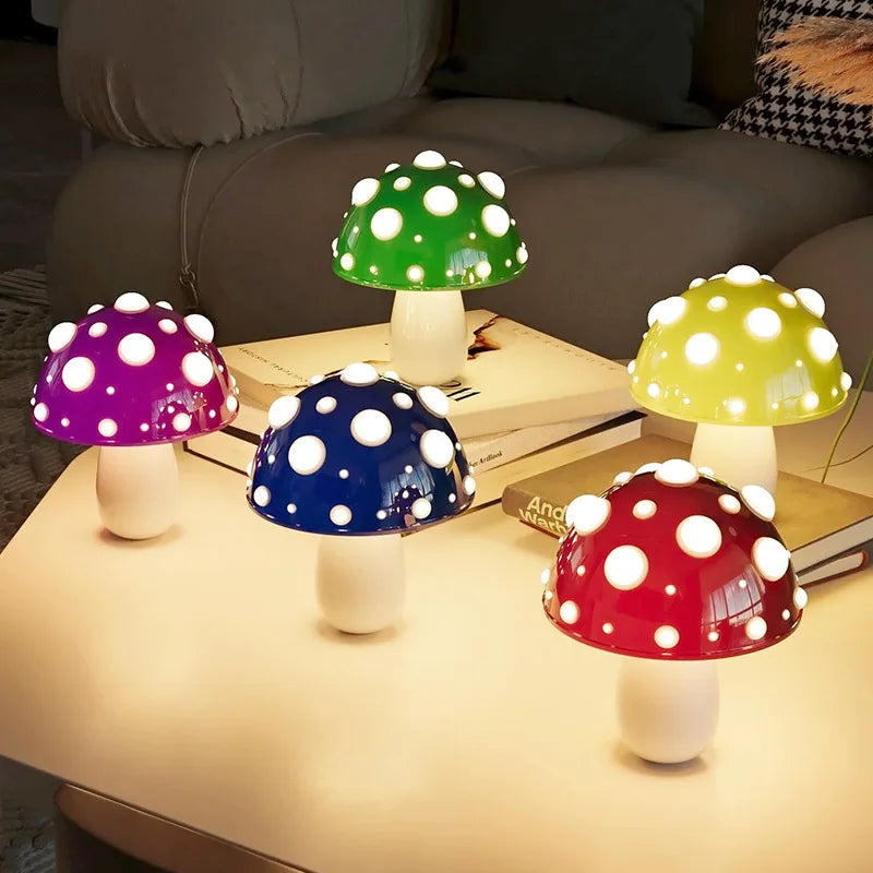 Fly Amanita Mushroom Lamp USB Rechargeable Dual Color LED Light