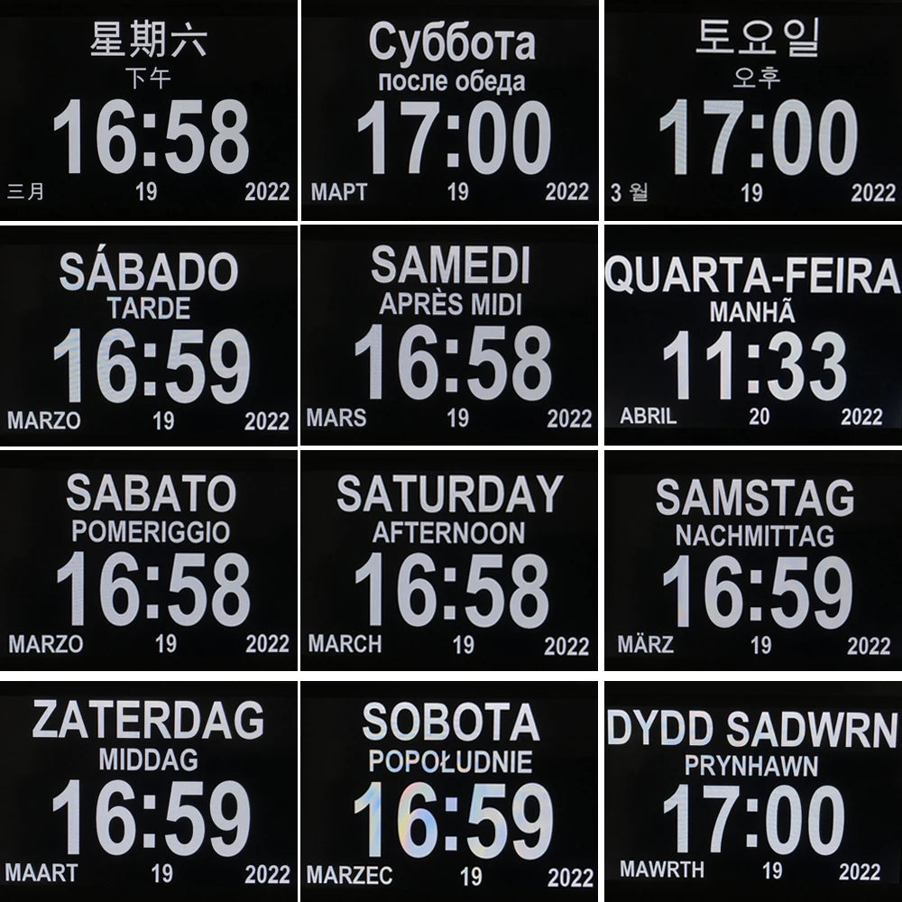 Multilingual Digital LED Calendar Clock