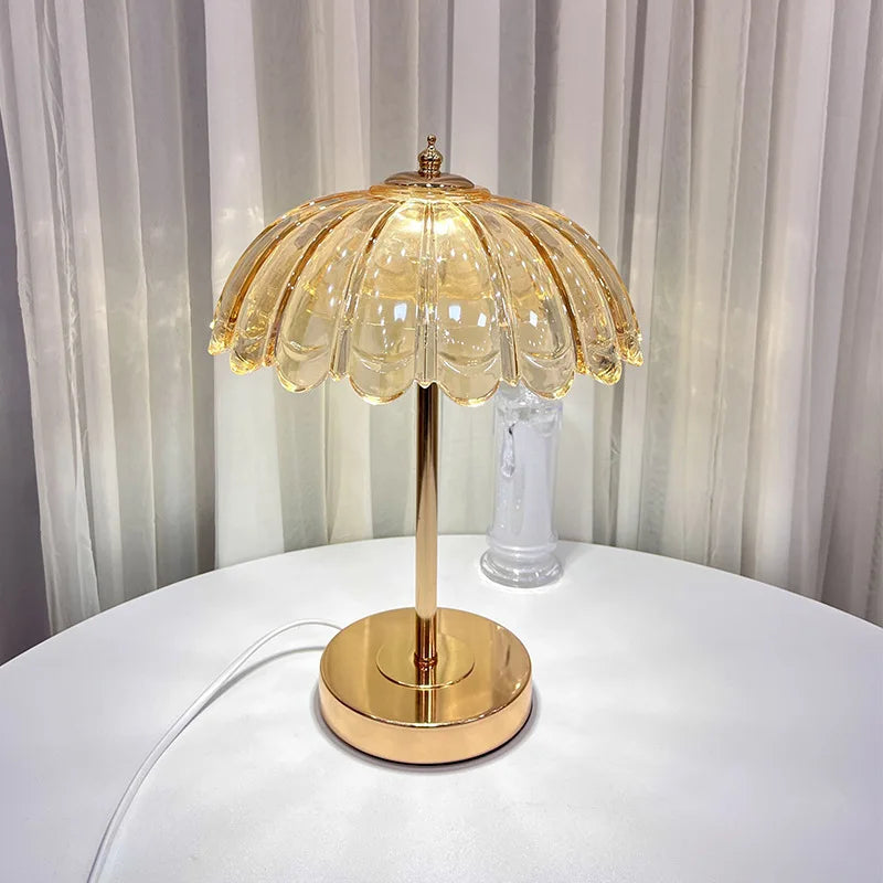 Dimmable USB LED Crystal Table Lamp for Bedroom