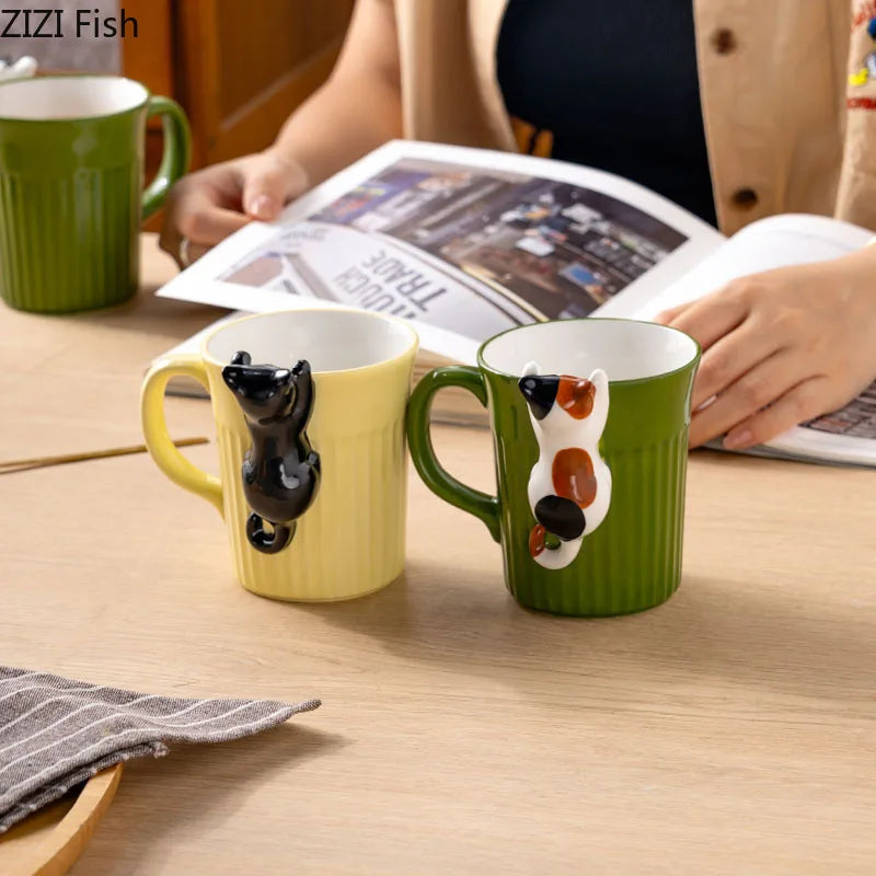 Cute Cat Ceramic Mug for Office and Home