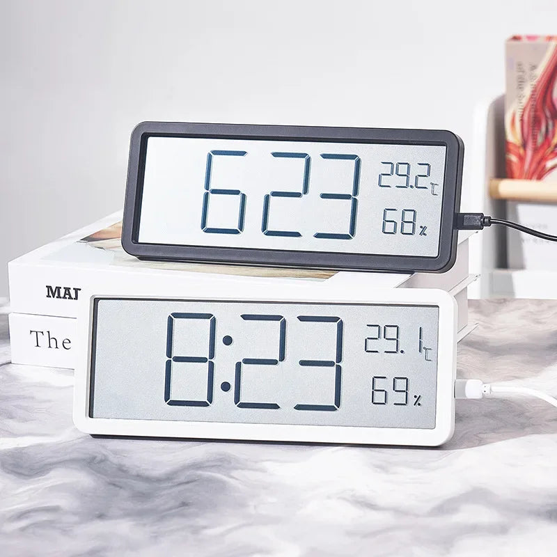 LCD Digital Wall Clock with Battery Power