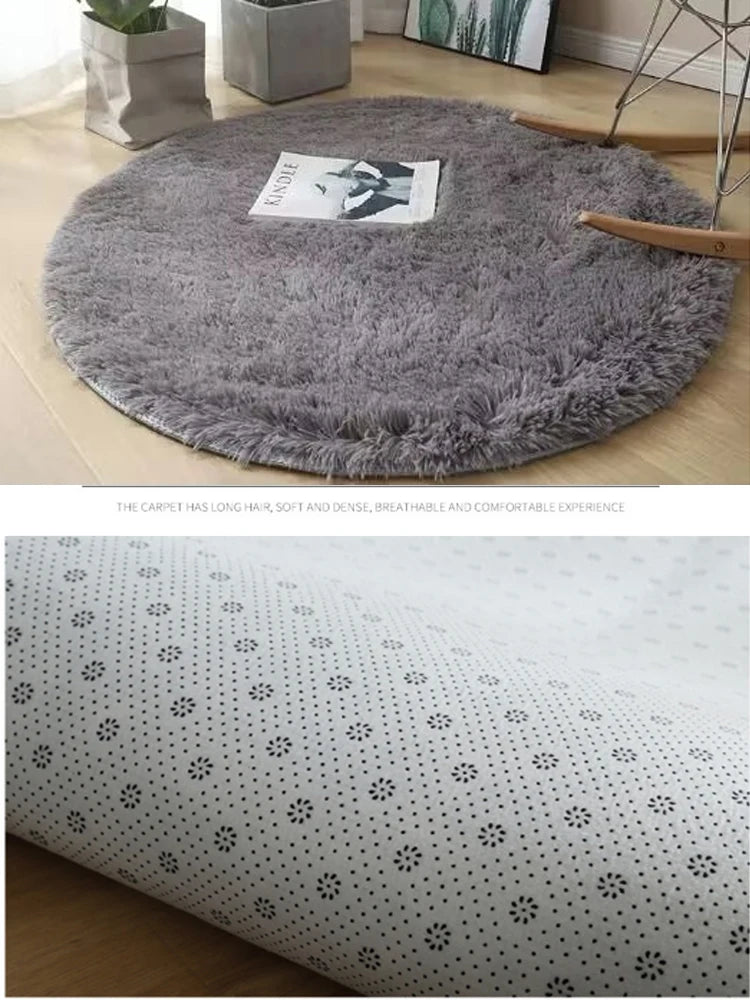 Fluffy Round Carpet for Children's Bedroom