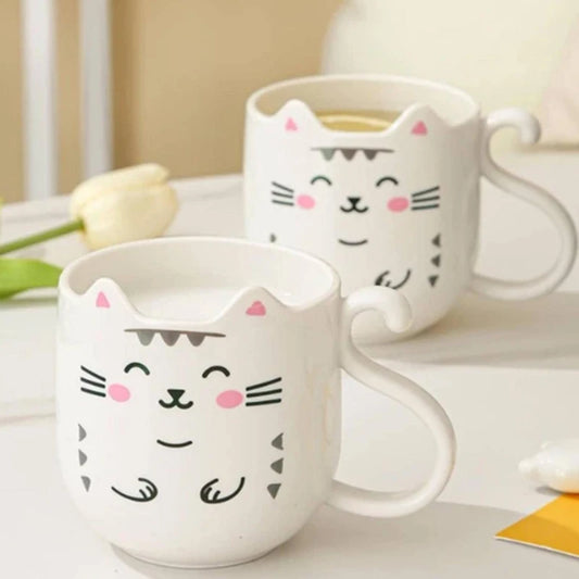 Cartoon Cat Plastic Toothbrush Cup, 300-400ml Kids Bathroom