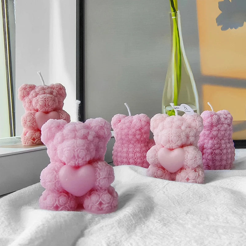 3D Rose Bear Aromatherapy Candle