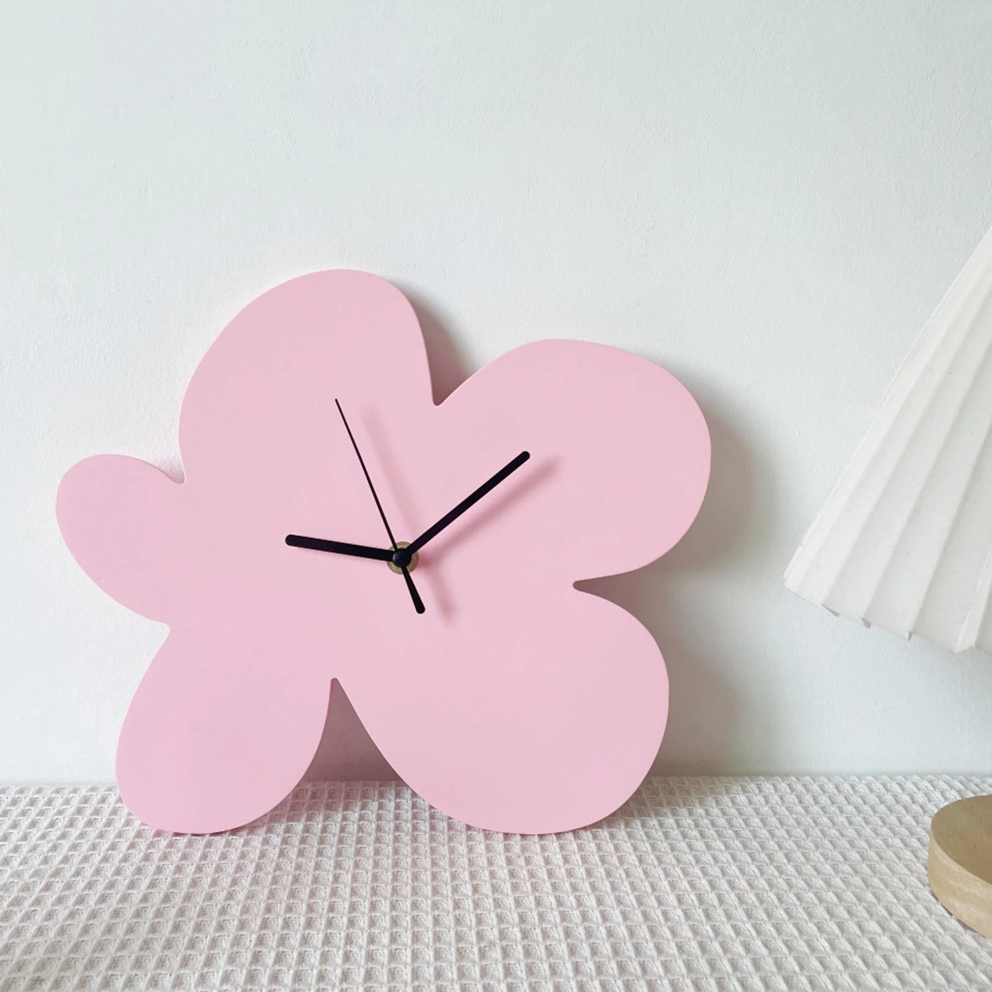 Creative Nordic Wall Clock with Blue Floral Design